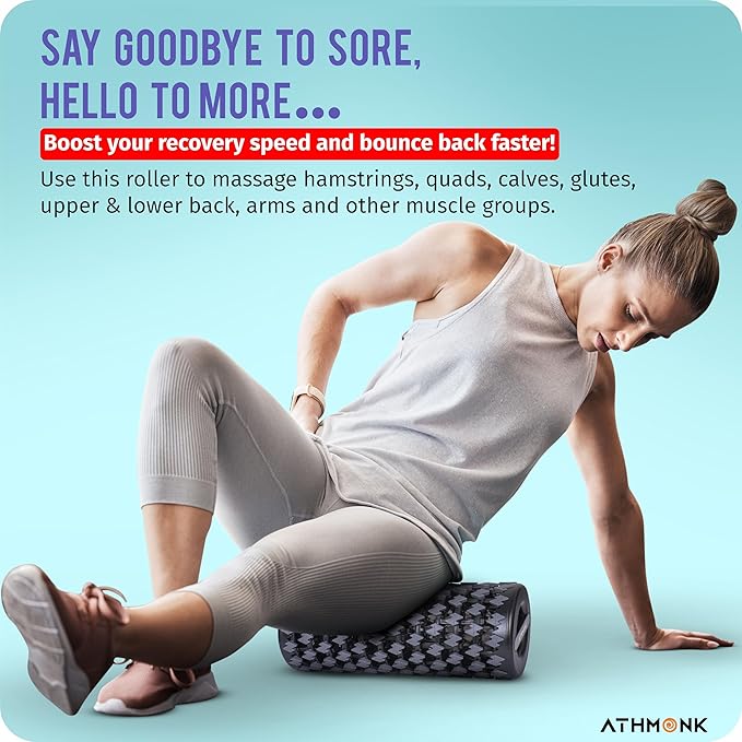 Athmonk Expandable Massage Roller - Foam Roller For Exercise & Physiotherapy - Back Massager Roller - Portable 3D Massager Roller for Body with Compact ABS Structure - 200 kg Weight Capacity - 35cm